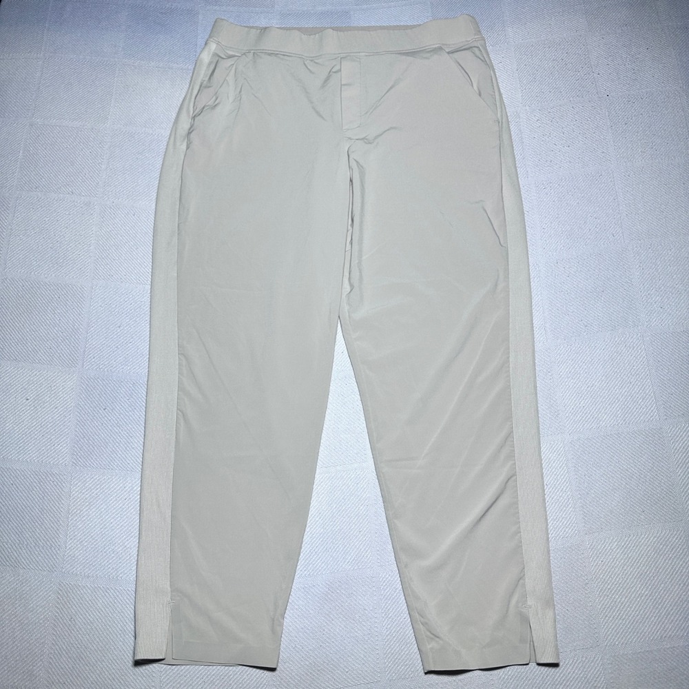 Athleta Brooklyn Ankle Pant Womens 16 Tapered Stretch Lightweight Mid Rise Beige